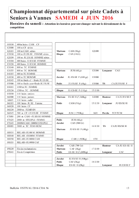 Championnat departemental 56 2016