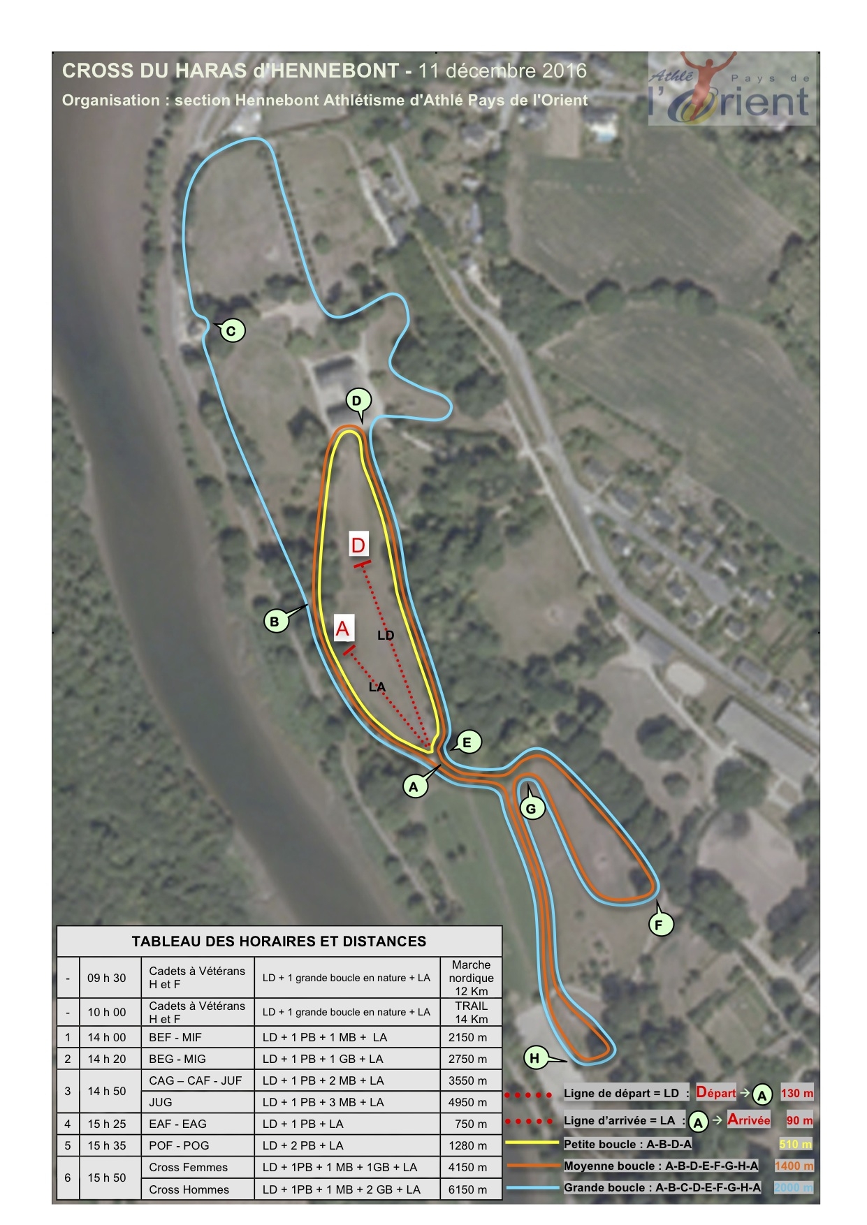 Parcours du cross au haras d'Hennebont le 11 d&eacute;cembre 2016